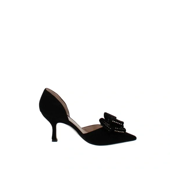 KATE SPADE Sterling Studded Bow Pointed Toe Pumps D’Orsay Black Dress Shoes 9 - Picture 9 of 11